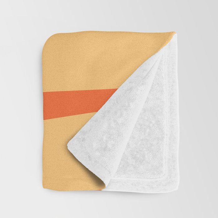 Mid Century Modern Kwaito Abstract Pattern in Tangerine Orange Yellow Throw Blanket Gallery Image 3