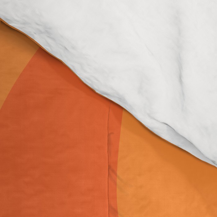 Mid Century Modern Kwaito Abstract Pattern in Tangerine Orange Yellow Comforter Gallery Image 4