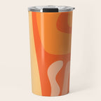 Mid Century Modern Kwaito Abstract Pattern in Tangerine Orange Yellow Travel Mug Gallery Image 1