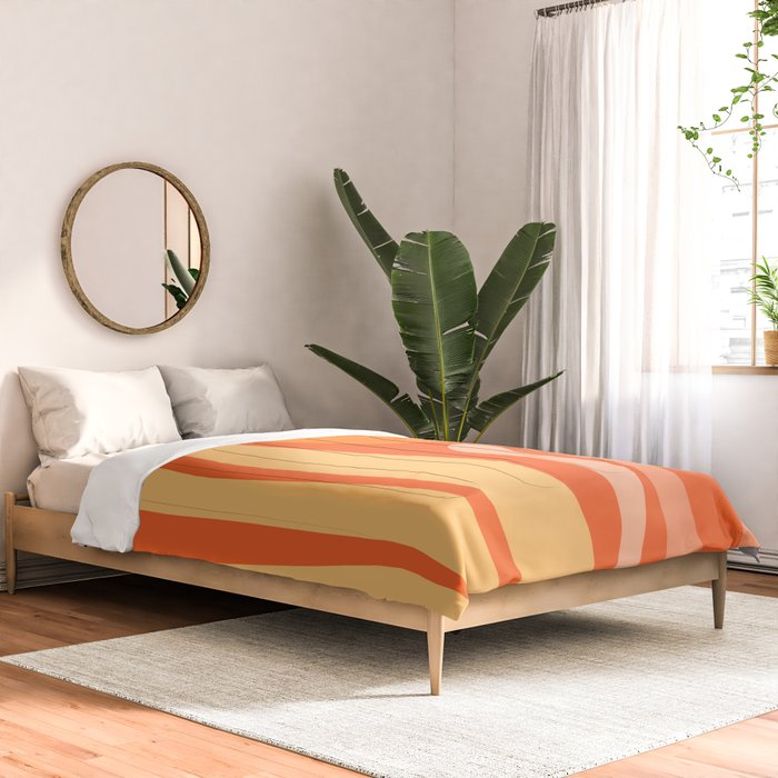 Mid Century Modern Kwaito Abstract Pattern in Tangerine Orange Yellow Comforter Gallery Image 2