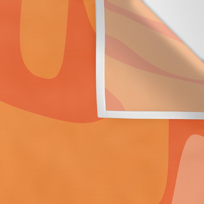 Mid Century Modern Kwaito Abstract Pattern in Tangerine Orange Yellow Wall Tapestry Gallery Image 3