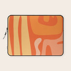 Mid Century Modern Kwaito Abstract Pattern in Tangerine Orange Yellow Laptop Sleeve Gallery Image 1