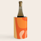 Mid Century Modern Kwaito Abstract Pattern in Tangerine Orange Yellow Wine Chiller Gallery Image 1