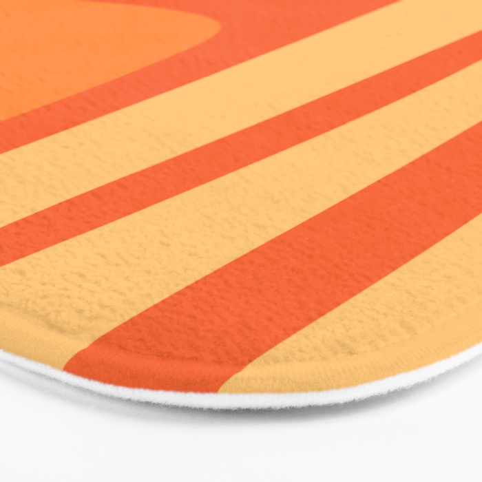 Mid Century Modern Kwaito Abstract Pattern in Tangerine Orange Yellow Bath Mat Gallery Image 3