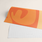 Mid Century Modern Kwaito Abstract Pattern in Tangerine Orange Yellow Wrapping Paper Gallery Image 2