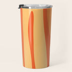 Mid Century Modern Kwaito Abstract Pattern in Tangerine Orange Yellow Travel Mug Gallery Image 3