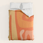 Mid Century Modern Kwaito Abstract Pattern in Tangerine Orange Yellow Comforter Gallery Image 6