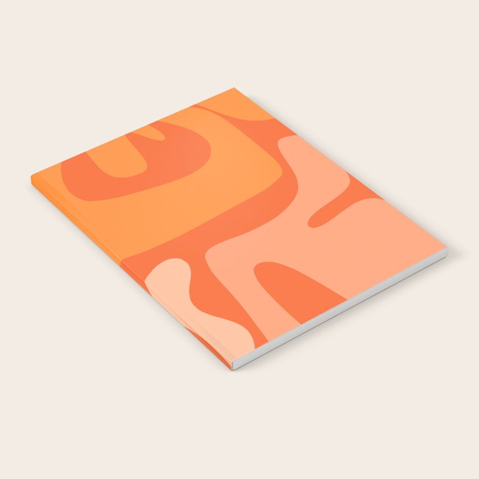 Mid Century Modern Kwaito Abstract Pattern in Tangerine Orange Yellow Notebook Gallery Image 2