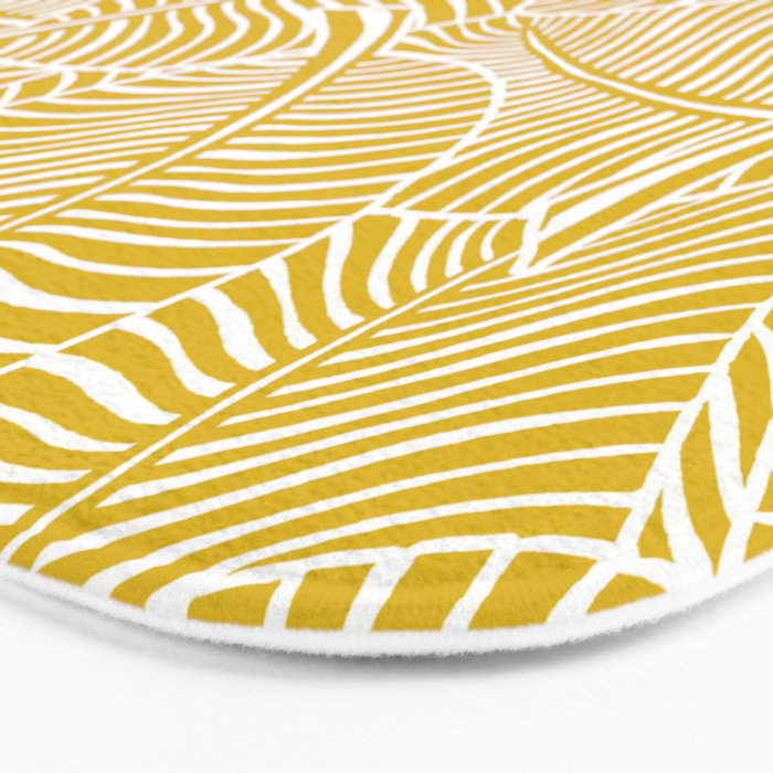 Zebra Palm Hawaiian Tropical  -Sulfur Yellow Bath Mat Gallery Image 3