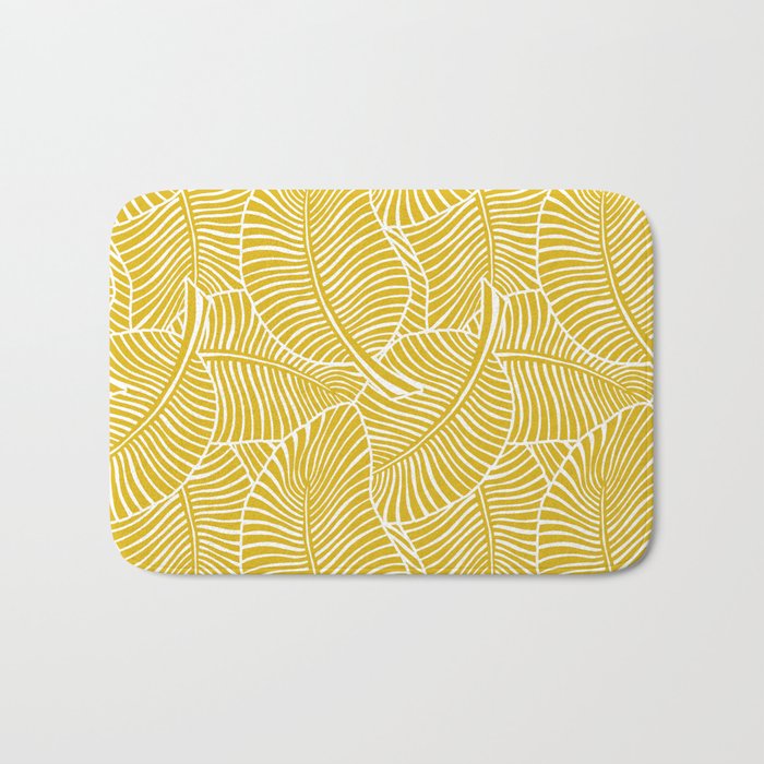Zebra Palm Hawaiian Tropical  -Sulfur Yellow Bath Mat Gallery Image 1