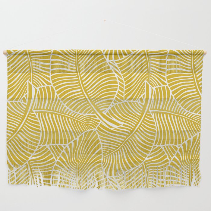Zebra Palm Hawaiian Tropical  -Sulfur Yellow Wall Hanging Gallery Image 1