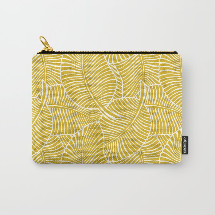 Zebra Palm Hawaiian Tropical  -Sulfur Yellow Carry All Pouch Gallery Image 1