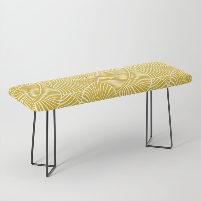 Zebra Palm Hawaiian Tropical  -Sulfur Yellow Bench Gallery Image 1