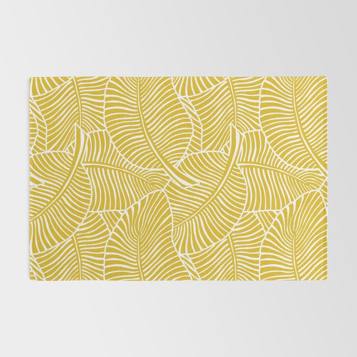 Zebra Palm Hawaiian Tropical  -Sulfur Yellow Rug Gallery Image 2