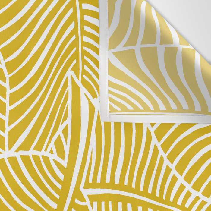 Zebra Palm Hawaiian Tropical  -Sulfur Yellow Wall Tapestry Gallery Image 3