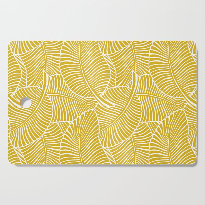 Zebra Palm Hawaiian Tropical  -Sulfur Yellow Cutting Board Gallery Image 1