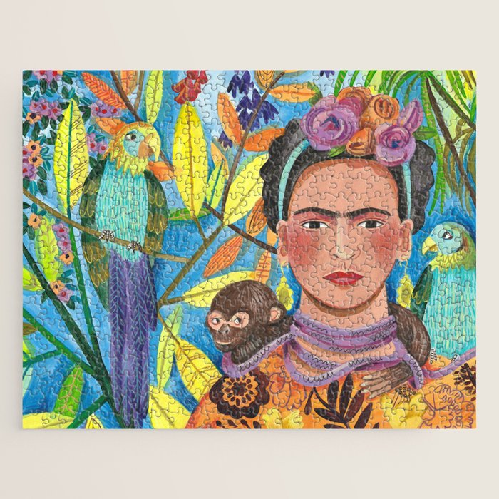Woman and her parrots Jigsaw Puzzle Gallery Image 1