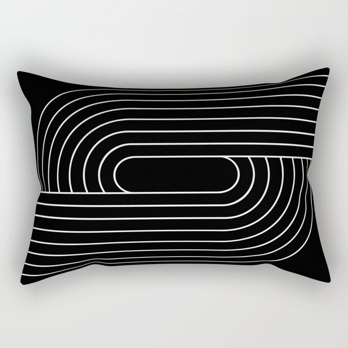 Oval Lines Abstract XIII Rectangular Pillow Gallery Image 2