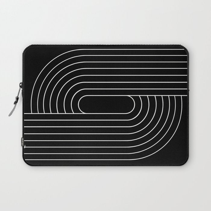 Oval Lines Abstract XIII Laptop Sleeve Gallery Image 1