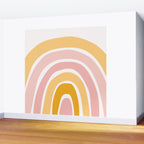 Abstract Shapes 94 in Mustard Yellow and Pale Pink (Rainbow Abstraction) Wall Mural Gallery Image 2