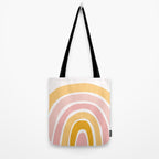 Abstract Shapes 94 in Mustard Yellow and Pale Pink (Rainbow Abstraction) Tote Bag Gallery Image 2