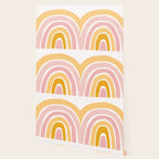 Abstract Shapes 94 in Mustard Yellow and Pale Pink (Rainbow Abstraction) Wallpaper Gallery Image 2