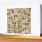 Summer Leaves and Berries on Pink Wall Mural Gallery Image 2