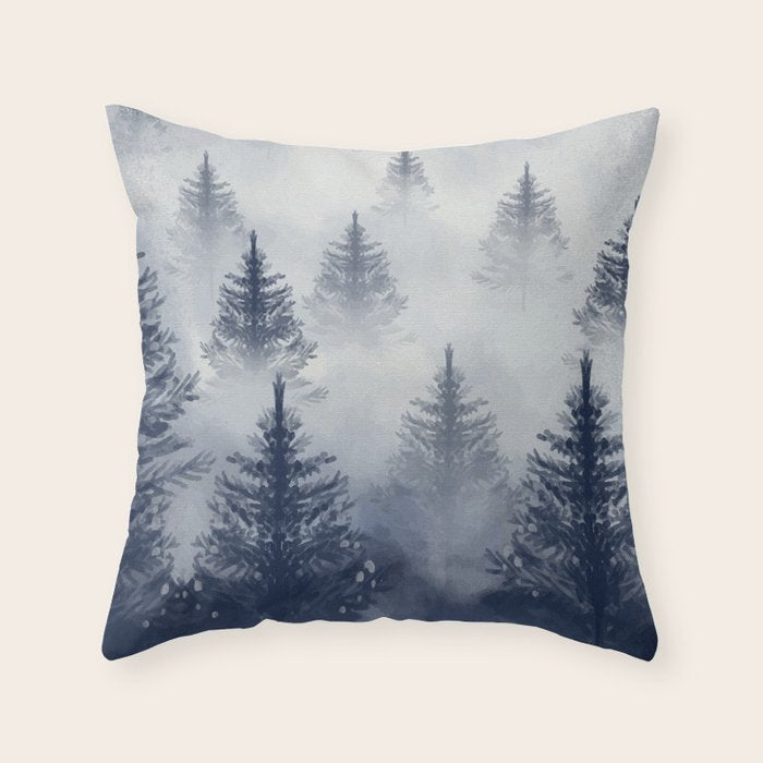 Foggy Forest 2 Throw Pillow Gallery Image 6