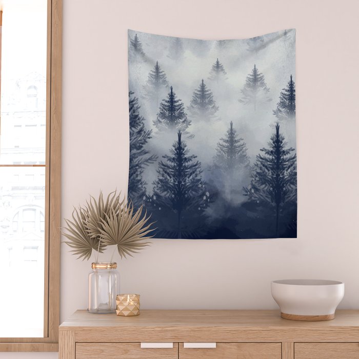 Foggy Forest 2 Wall Tapestry Gallery Image 2