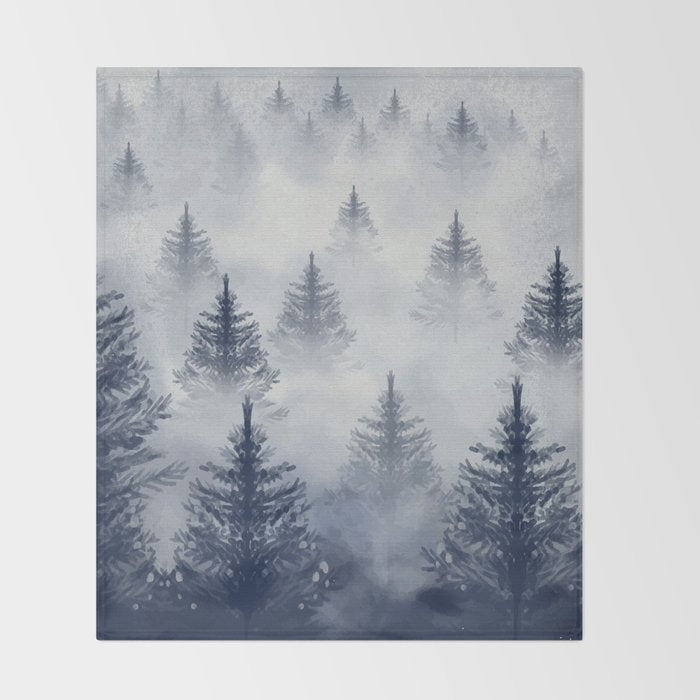 Foggy Forest 2 Throw Blanket Gallery Image 2