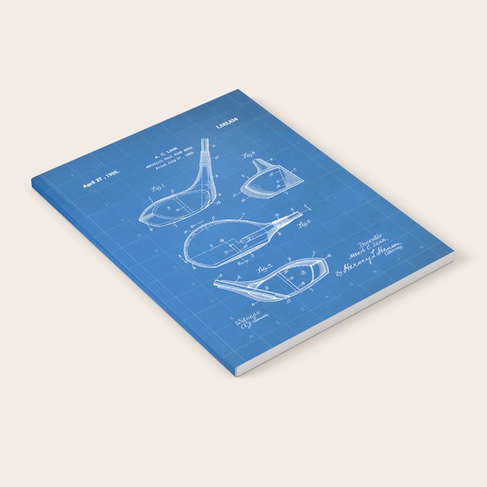 Golf Driver Patent - Golf Art - Blueprint Notebook Gallery Image 1