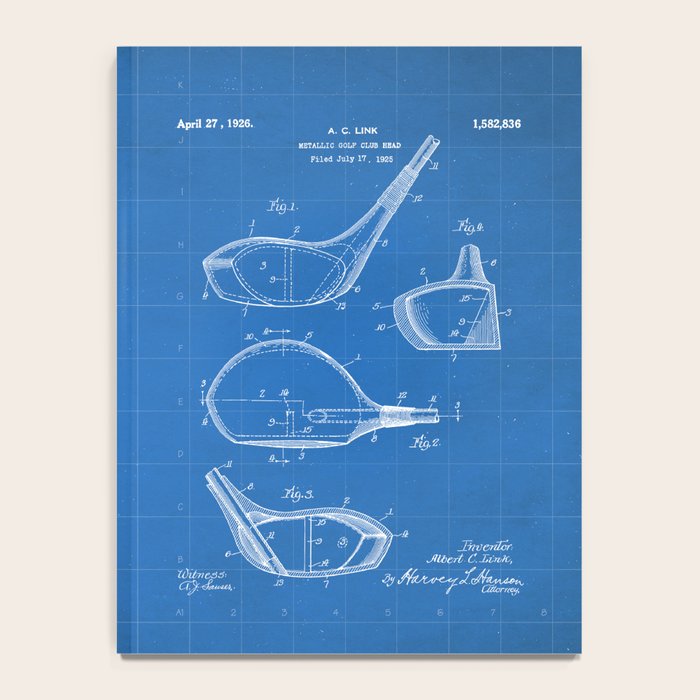 Golf Driver Patent - Golf Art - Blueprint Notebook Gallery Image 4
