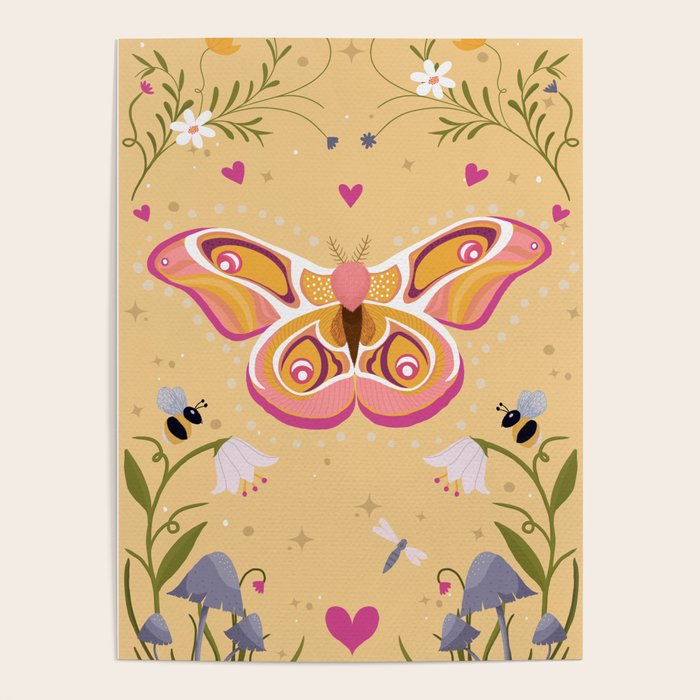 Madagascar Bullseye Moth in Enchanted Garden Poster Gallery Image 4