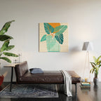 Tropical Symmetry Retro Botanic Wood Wall Art Gallery Image 2