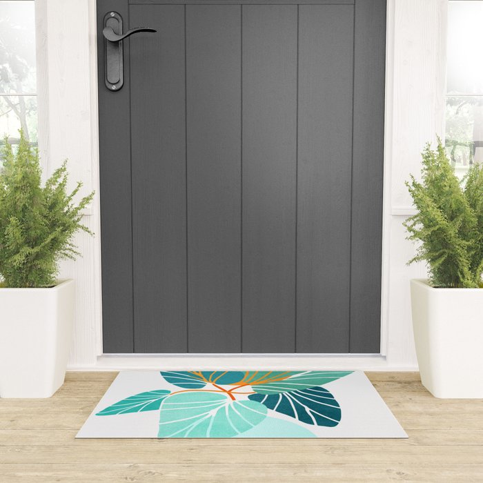 Tropical Symmetry Retro Botanic Welcome Mat Gallery Image 3