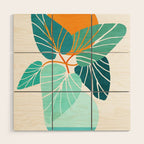 Tropical Symmetry Retro Botanic Wood Wall Art Gallery Image 1