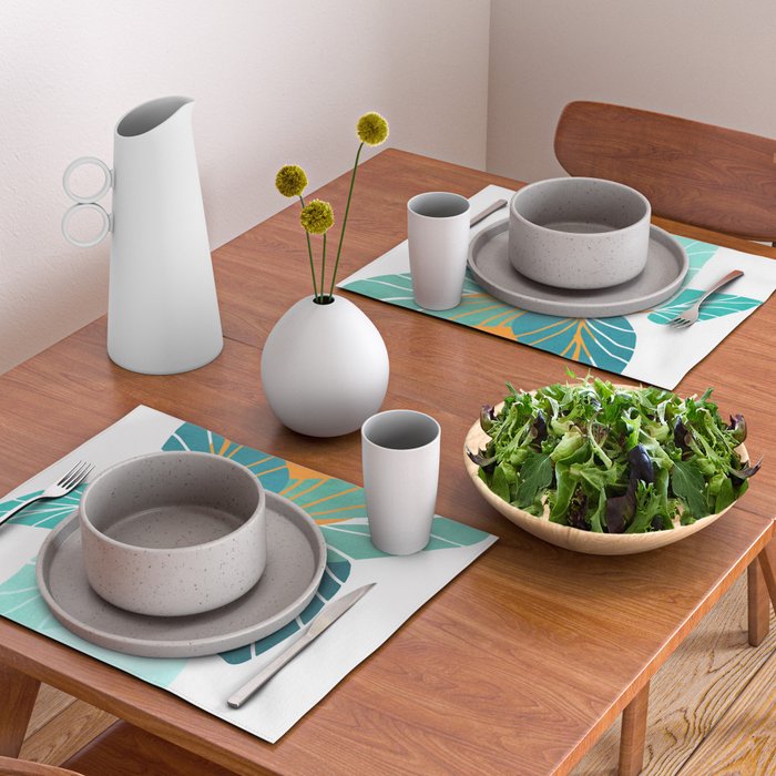Tropical Symmetry Retro Botanic Placemat Gallery Image 2
