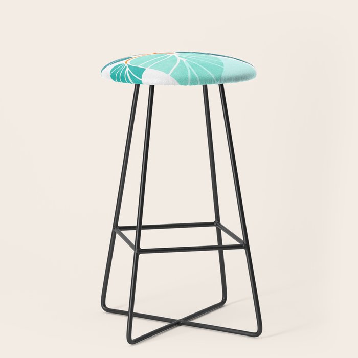 Tropical Symmetry Retro Botanic Stool Gallery Image 1
