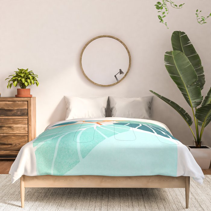 Tropical Symmetry Retro Botanic Comforter Gallery Image 3