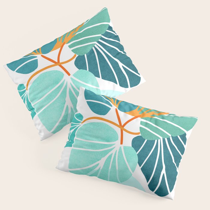 Tropical Symmetry Retro Botanic Pillow Sham Gallery Image 1
