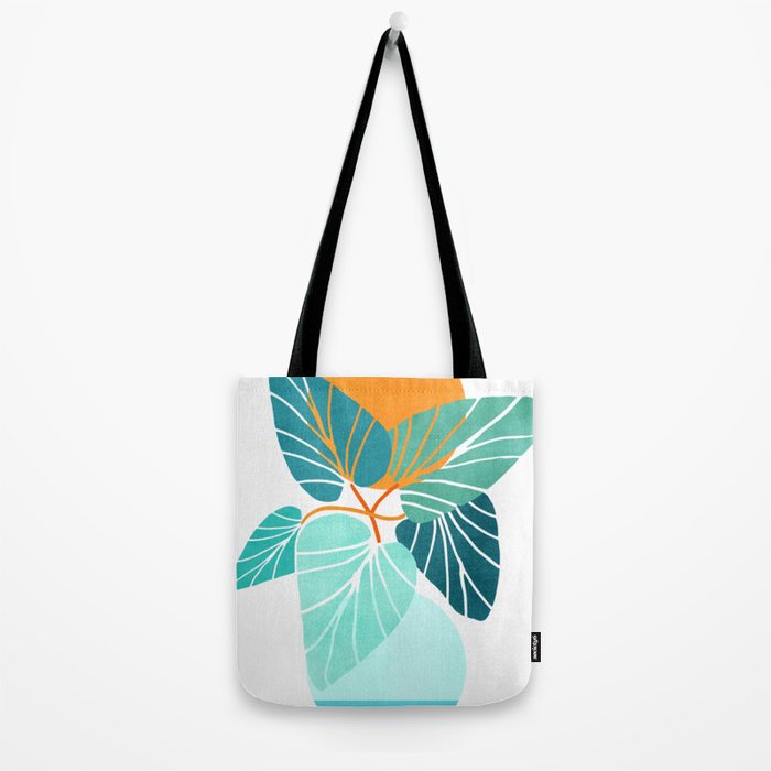 Tropical Symmetry Retro Botanic Tote Bag Gallery Image 2