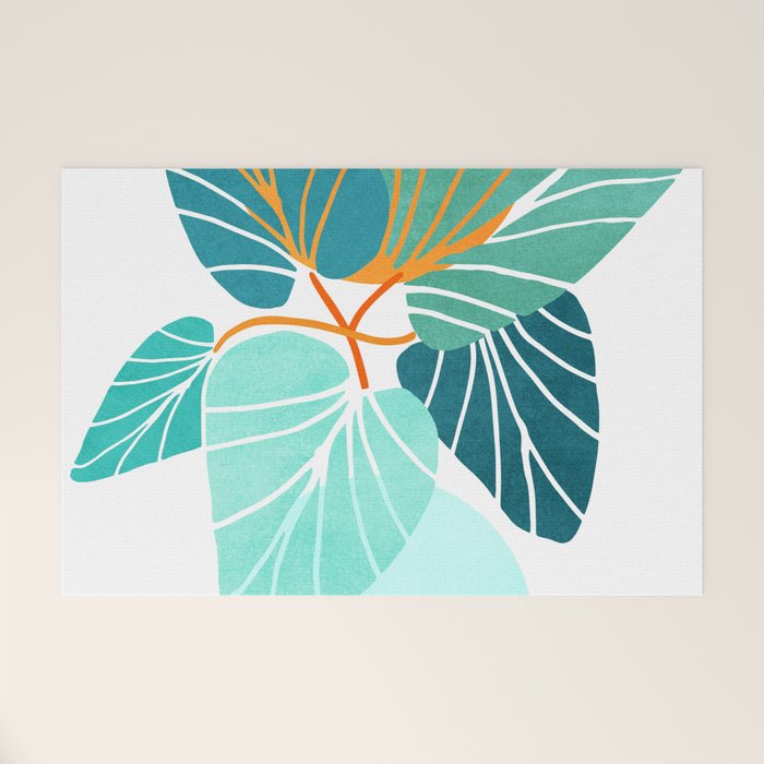 Tropical Symmetry Retro Botanic Welcome Mat Gallery Image 1