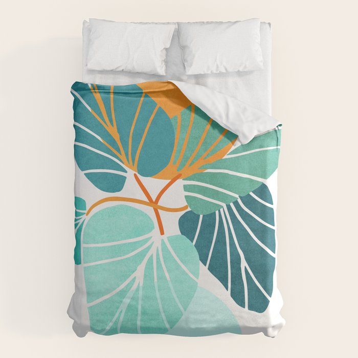 Tropical Symmetry Retro Botanic Duvet Cover Gallery Image 6