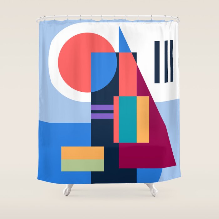 Blue City Shower Curtain Gallery Image 1