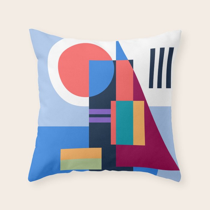 Blue City Throw Pillow Gallery Image 1