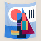 Blue City Wall Tapestry Gallery Image 4