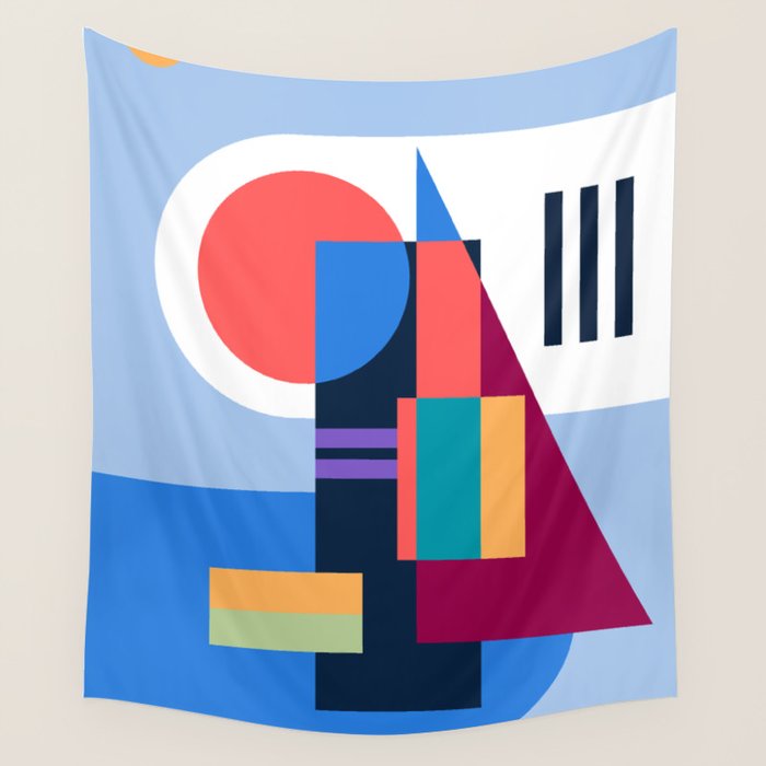 Blue City Wall Tapestry Gallery Image 4