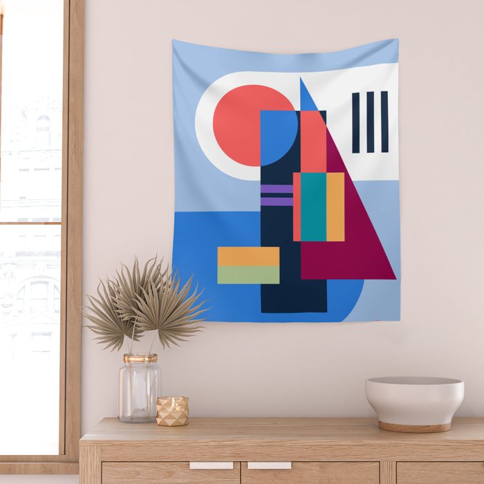 Blue City Wall Tapestry Gallery Image 2
