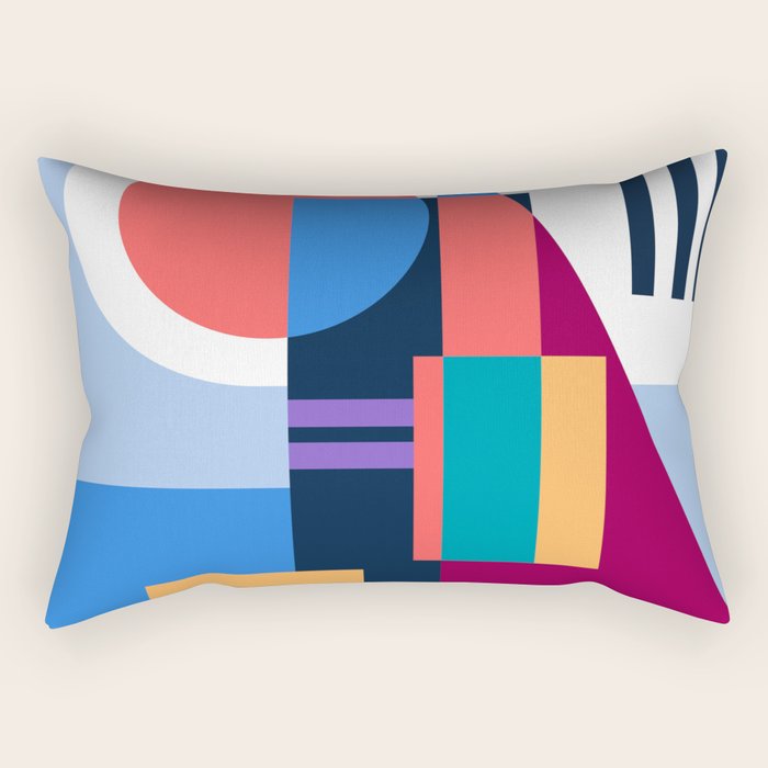 Blue City Rectangular Pillow Gallery Image 1