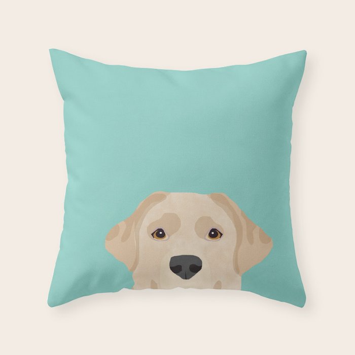 Yellow Lab dog portrait labrador retriever dog art pet friendly Throw Pillow Gallery Image 6